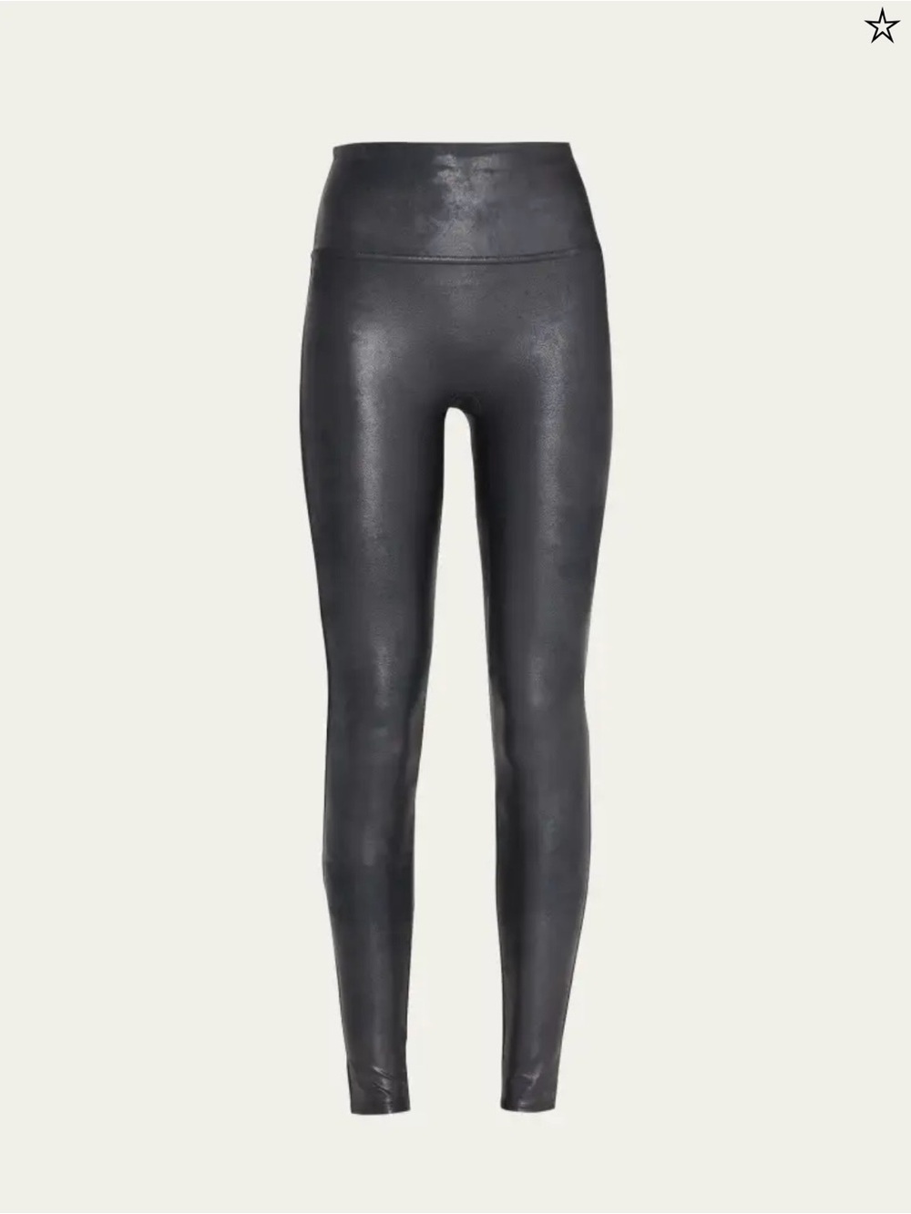 SPANX Black Faux Leather High-Waist Leggings 0247